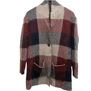 American Eagle Women's Cardigan Sweater XS Mohair Burgundy Multicolor